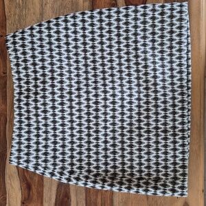 Loft Pencil Skirt, Abstract Design With Metallic Gold Threading & Back Zip Up